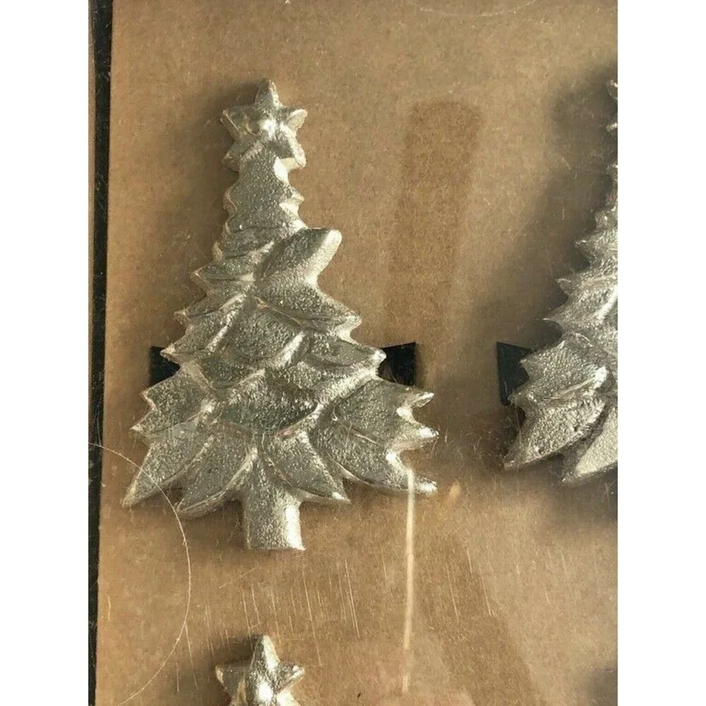 Tahari Home Napkin Rings Set Of 4 Christmas Tree Shaped Holiday Table Decor